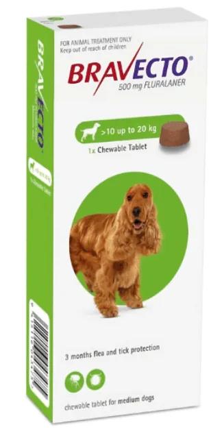 Bravecto Perro 10-20 Kg 1 Tab *Verde