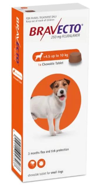 Bravecto Perro 4,5 -10 Kg 1 Tab *Naranj