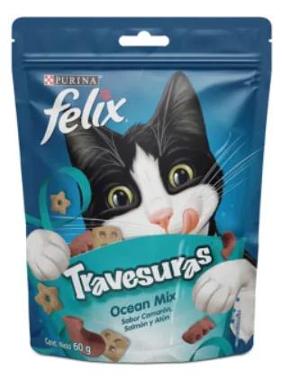Galletas Felix Travesuras Ocean Mix Camaron, Salmo Y Atun 60gr