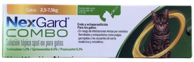 Nexgard Gato Combo Spot-On 2.5 -7.5 Kg *Amarillo